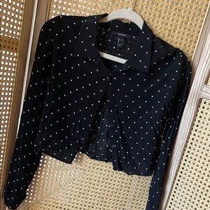 Black Polka Dot Women's Top